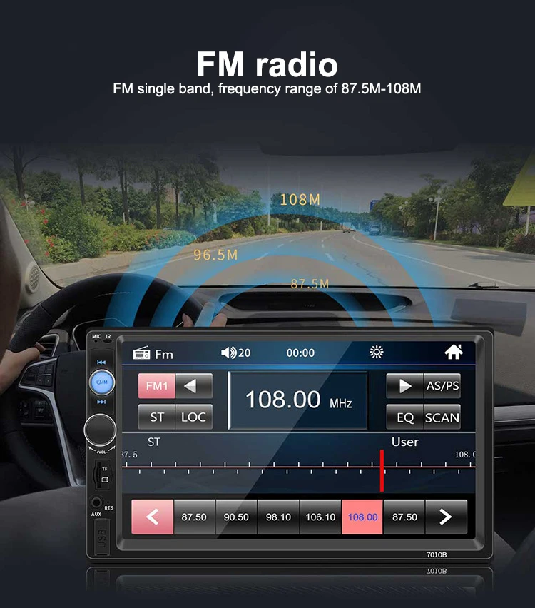 7 дюймов сенсорный экран автомобиля стерео HD IPS беспроводной Carplay Android Auto MP5 плеер