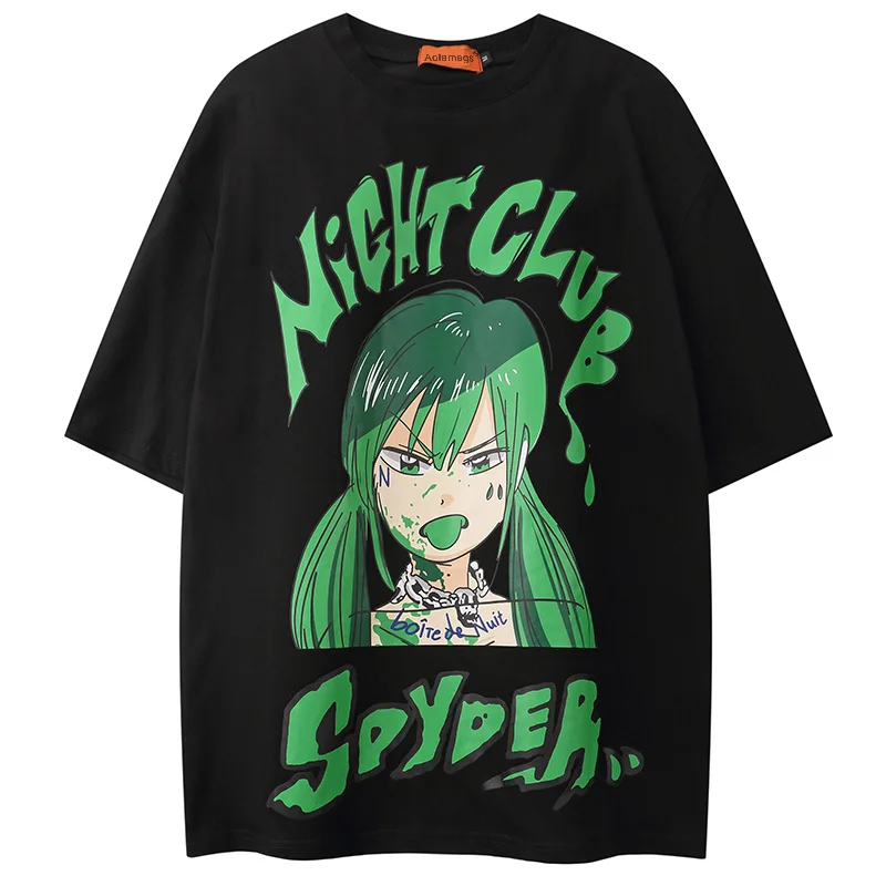 T Shirt Men Japanese Anime Manga Girl Print Harajuku oversized t shirt Tops High Street Style Couple Streetwear Summer