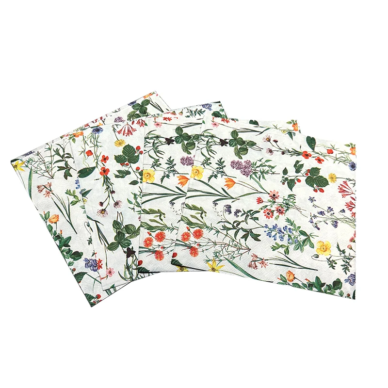 2 Ply Custom Design Disposable Napkins Logo Printed Dinner Tissues Virgin Wood Pulp Embossed Table Napkin Tissue