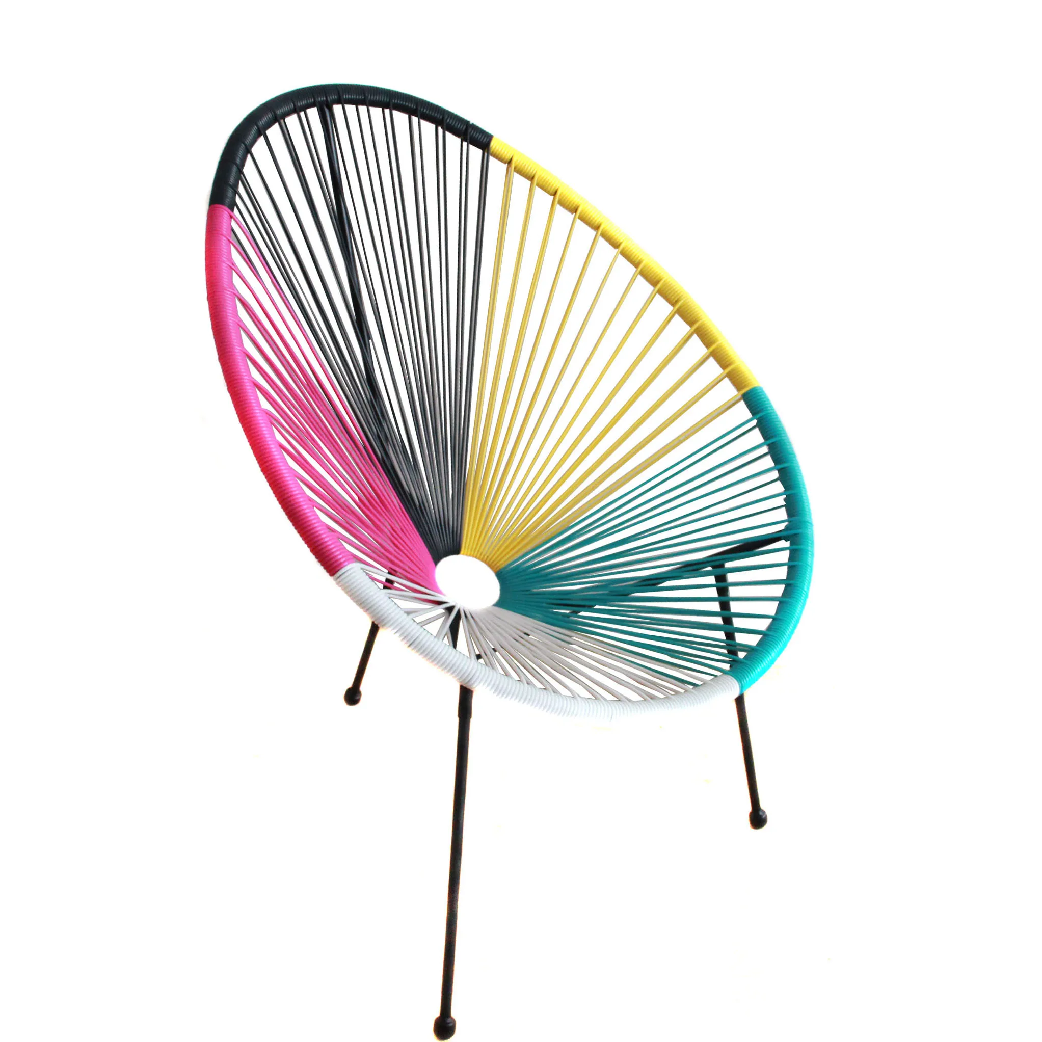 Оптовая продажа стальное плетеное кресло-качалка для внутреннего дворика Acapulco Papasan ротанговая мебель