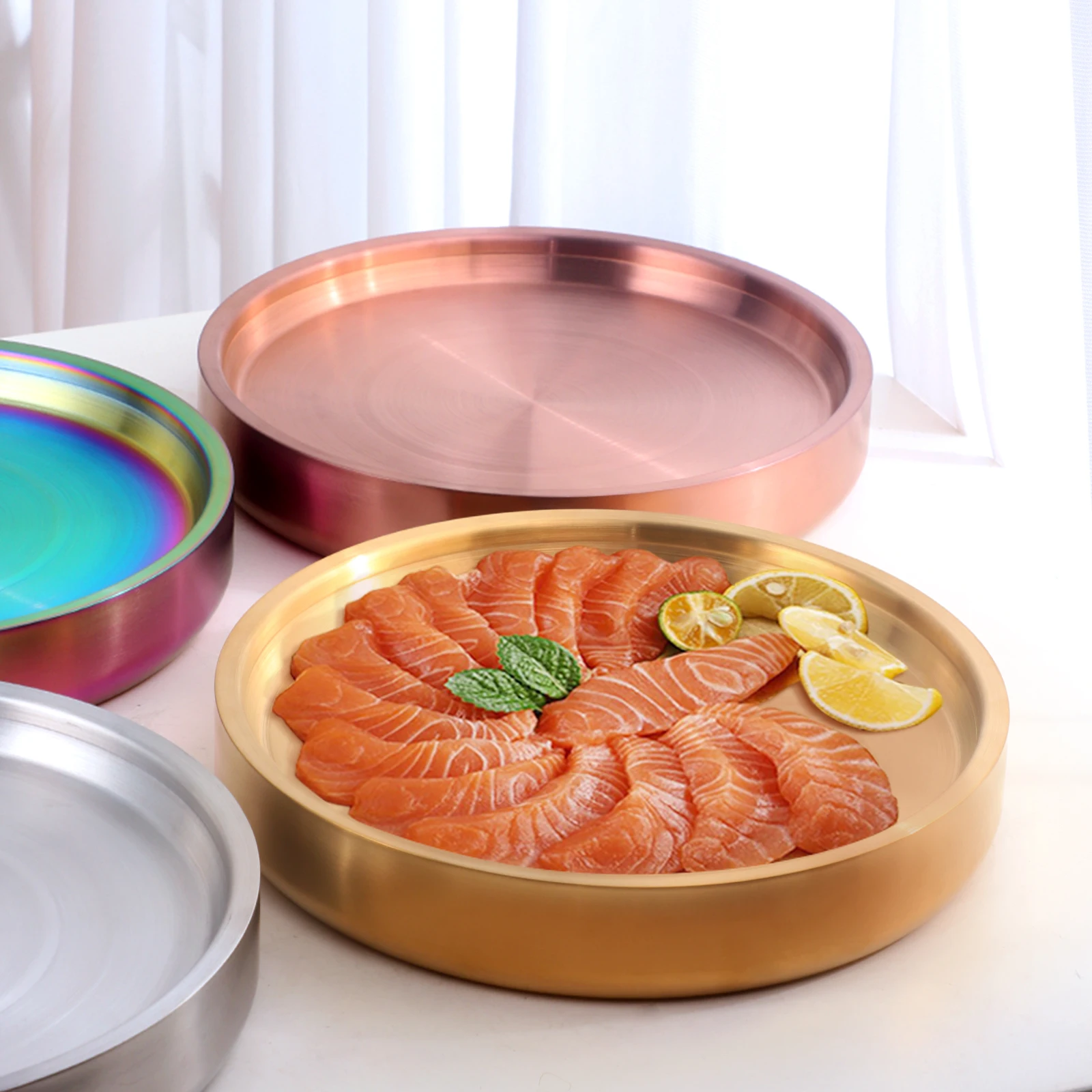 Food restaurant use Ice Plate Western Restaurant Food Salmon Seafood Sushi Serving Plate