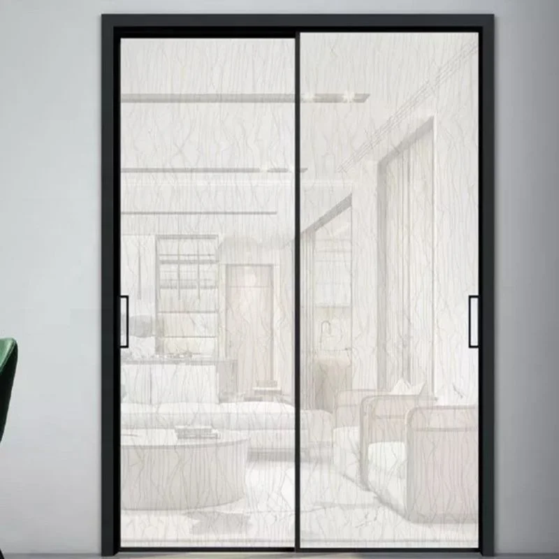 Modern design super slim narrow frame ultra thin aluminum profile sliding door with tempered glass