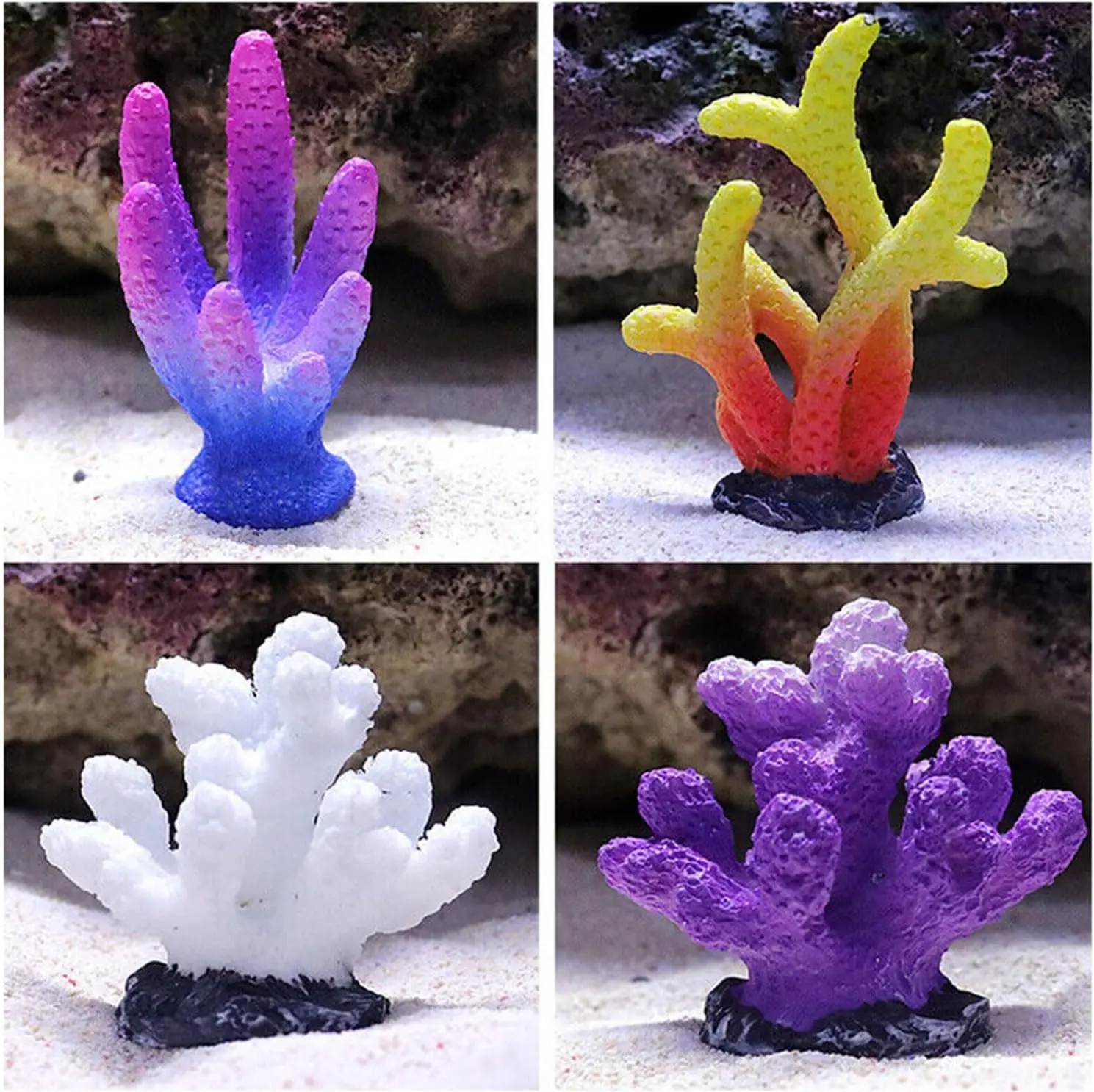 Decorations Colorful Coral Reef,Resin Simulation Coral Reef, Artificial Coral Plant for Aquarium Fish Tank Accessories