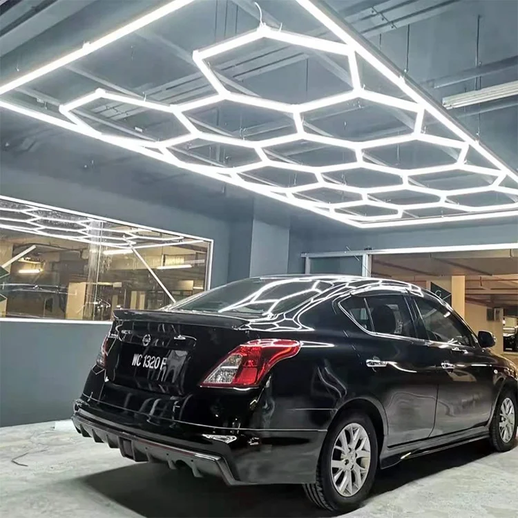Хит продаж потолочное освещение для автосалона сотовая Автомойка детализированная Шестигранная Светодиодная рабочая лампа гаражного завода из Китая