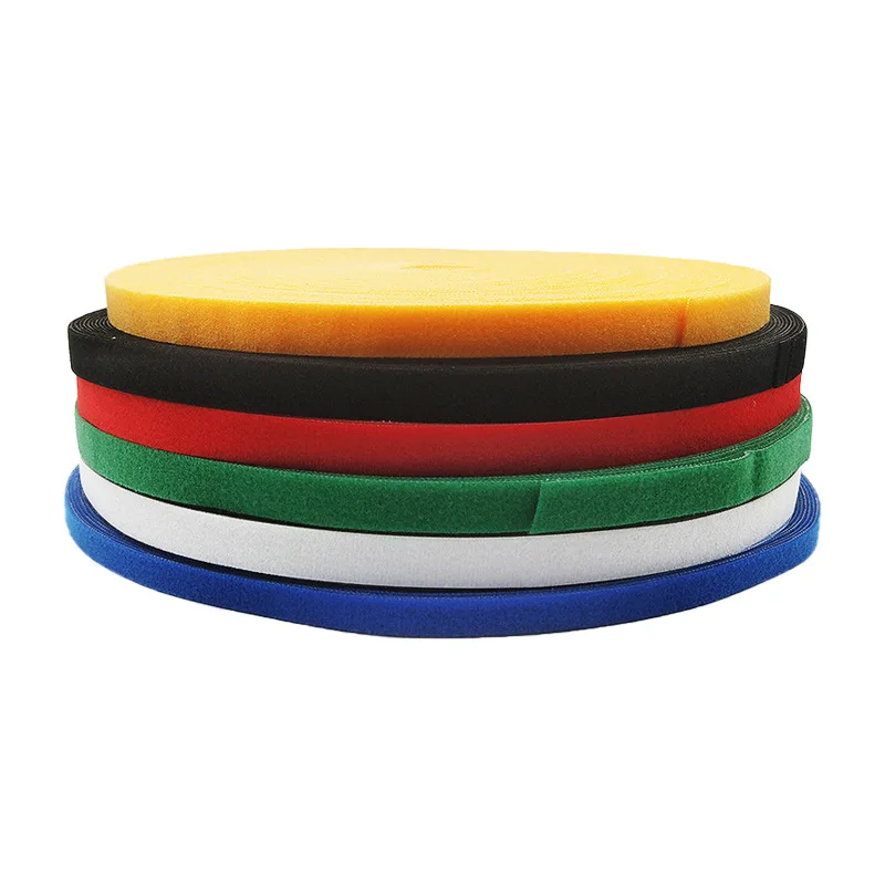 Hot sale15mm*45m Hand Tear Style Cable tie Nylon Hook And LoopTape Heavy Duty Back To Back Self Adhesive Double Side