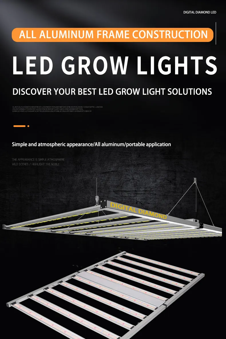 1000w foldable dimmable commercial full spectrum led grow light for horticulture hydroponic in greenhouse