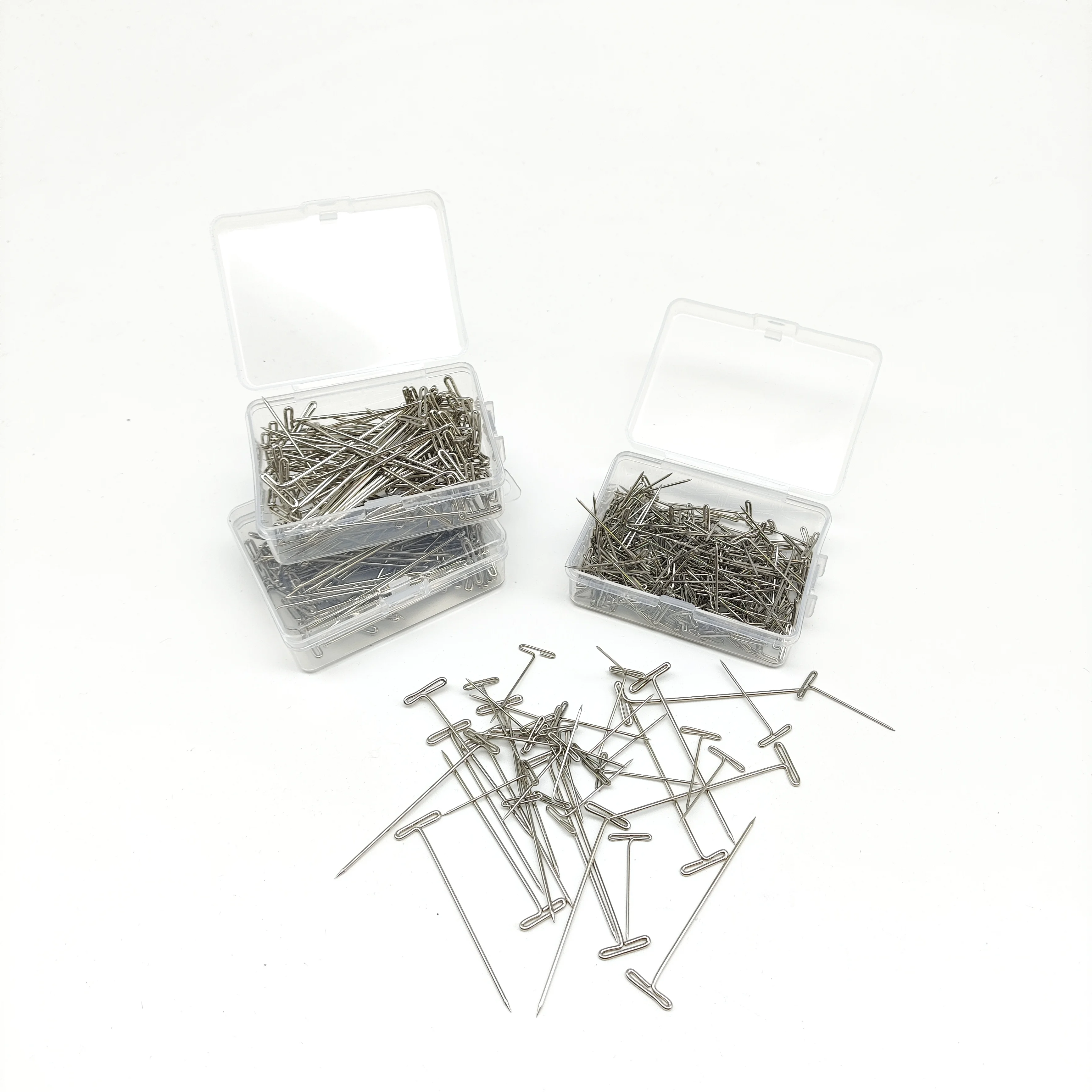 High Quality T Shaped Office Pin common steel rhodium T shape safety pin for jewelry findings