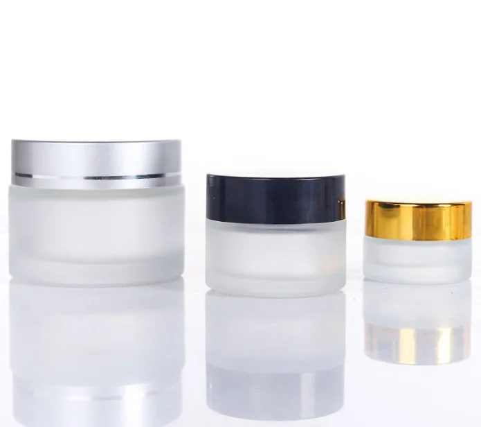 5G 100G 30G 10G 10Ml 1Oz Bottle Facial Face 50G White Black Gold Small Round Empty Frosted Amber Clear Cosmetic Cream Glass Jar