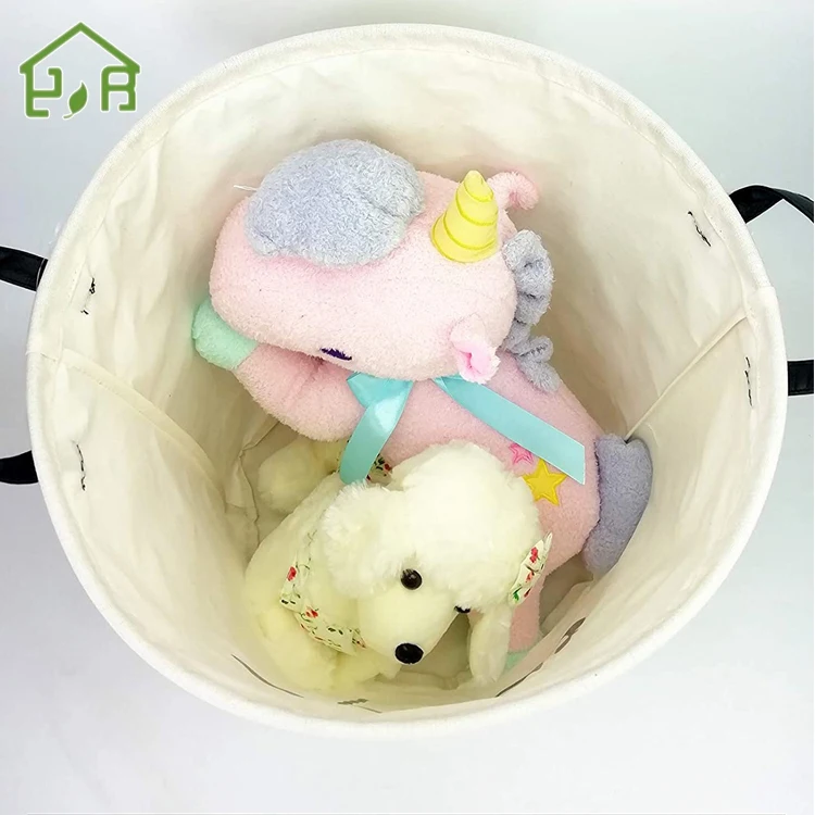 Wholesale  cheap multi designs custom fabric canvas kids toys foldable laundry hamper clothes basket for bedroom organizing