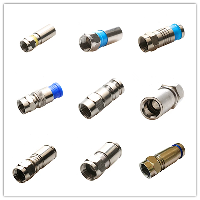 RG6 прямой соединитель F обжимной коаксиальный соединитель