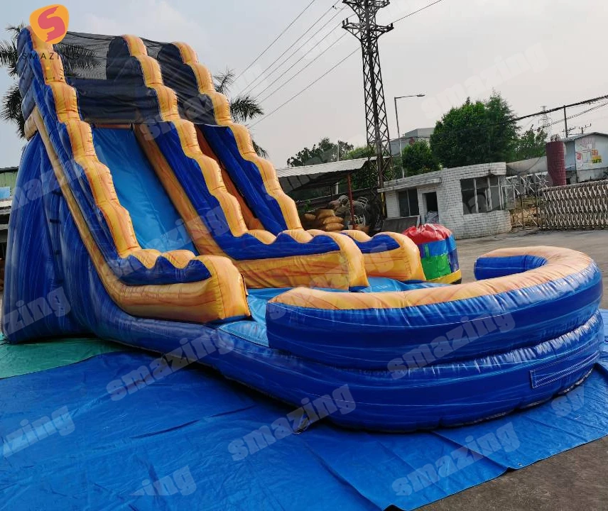 wholesale outdoor giant adults and children water slide inflatable commercial with pool