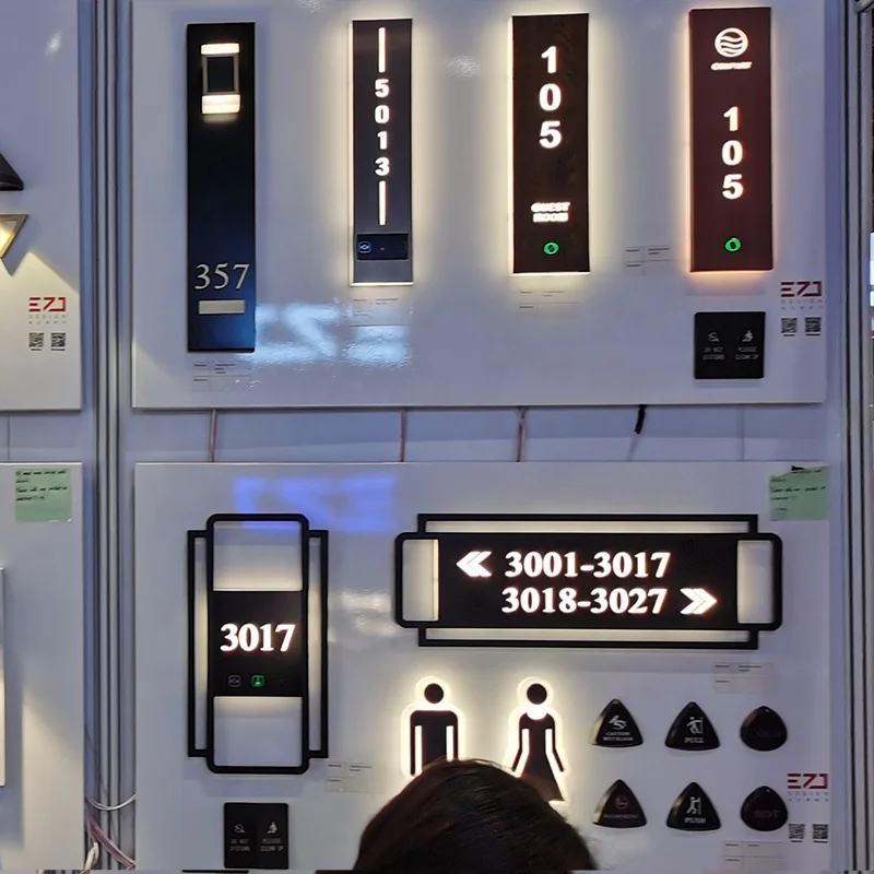 EZD  interior wayfinding signs door number plate modern house numbers