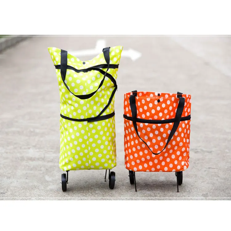 Sac a roulettes a bas prix custom logo lightweight grocery bag expandable folding shopping bag with wheels