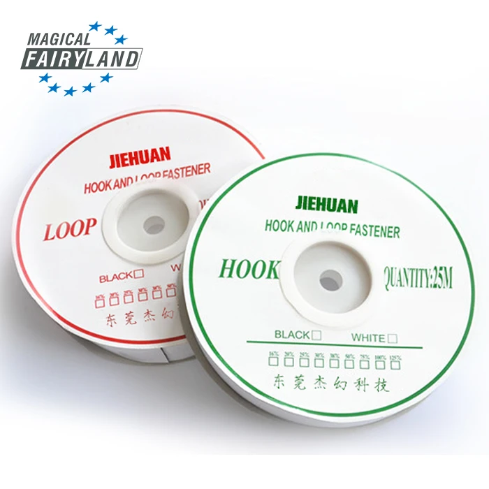 JIEHUAN strong self adhesive fastener strap reusable nylon hook and loop strap adjustable clip hook and loop watch strap