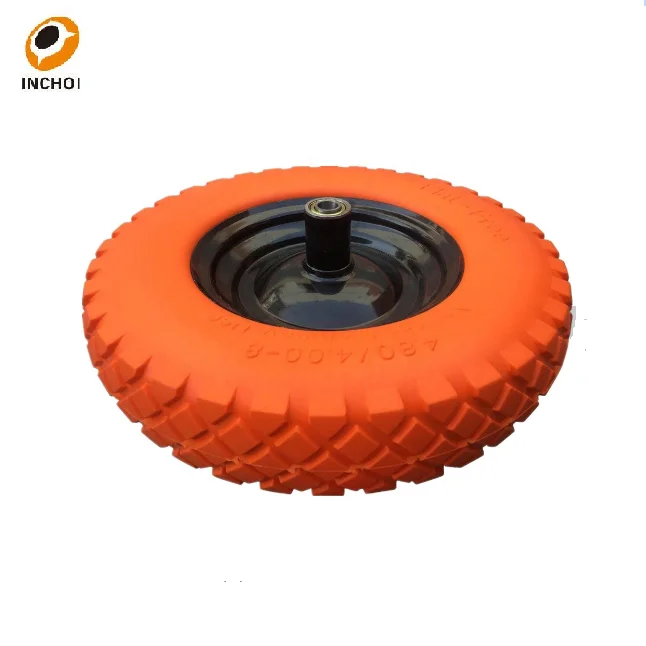 
mini 10 inch colourful polyurethane pu foam wheel tyre 3.00-4 for hand trolly wheelbarrow 