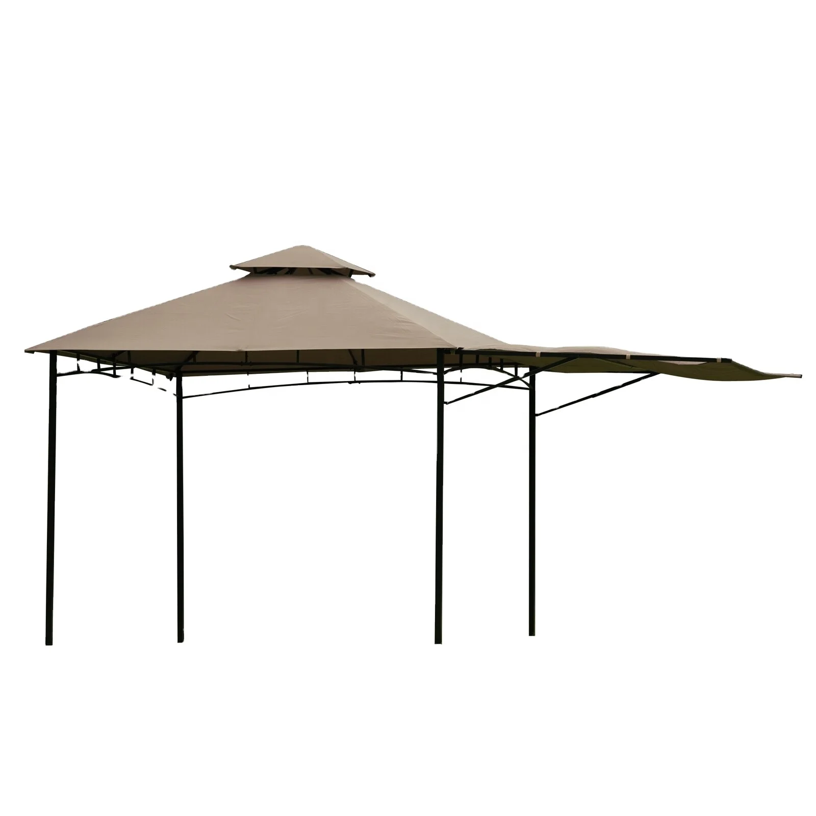 Easy Assembly Seasonal Shade UV Protection with Extendable Awning Outdoor Gazebo 10ft x 10ft