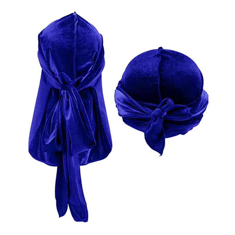 ELLEWIN Wholesale Designer Headbands and Bonnets Velvet Durags for Men Stretch Headwraps Crushed Waves Doo Rag