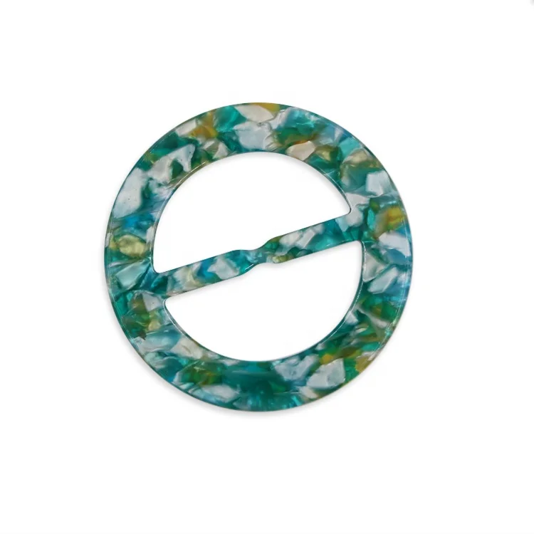 Garment accessories colored plastic round green ring buckle resin acetate acrylic tortoiseshell buckle for clothing shoes coat