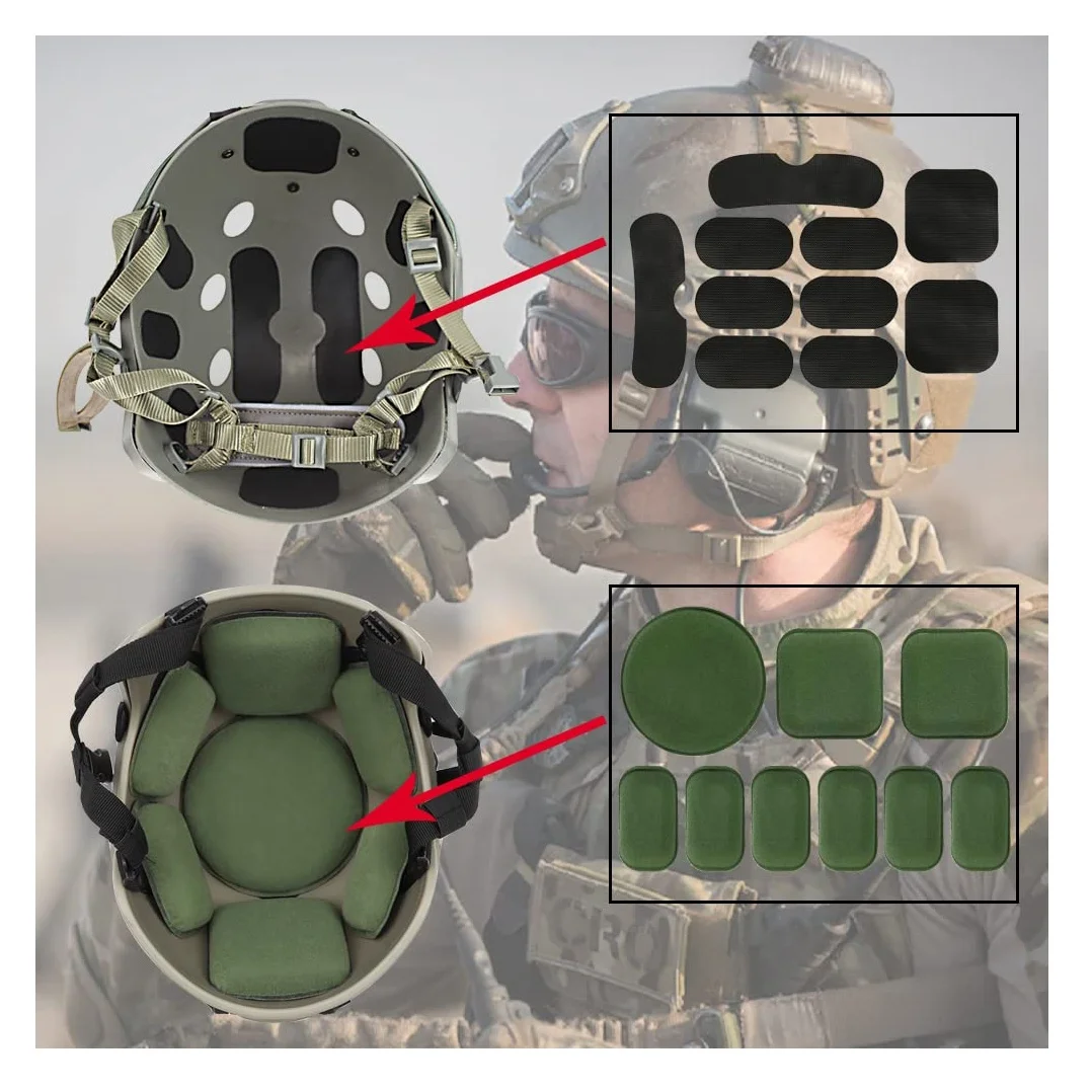Factory Customized Tactical Helmet Memory Foam Pad Airsoft Paintball Helmet Protective Pads