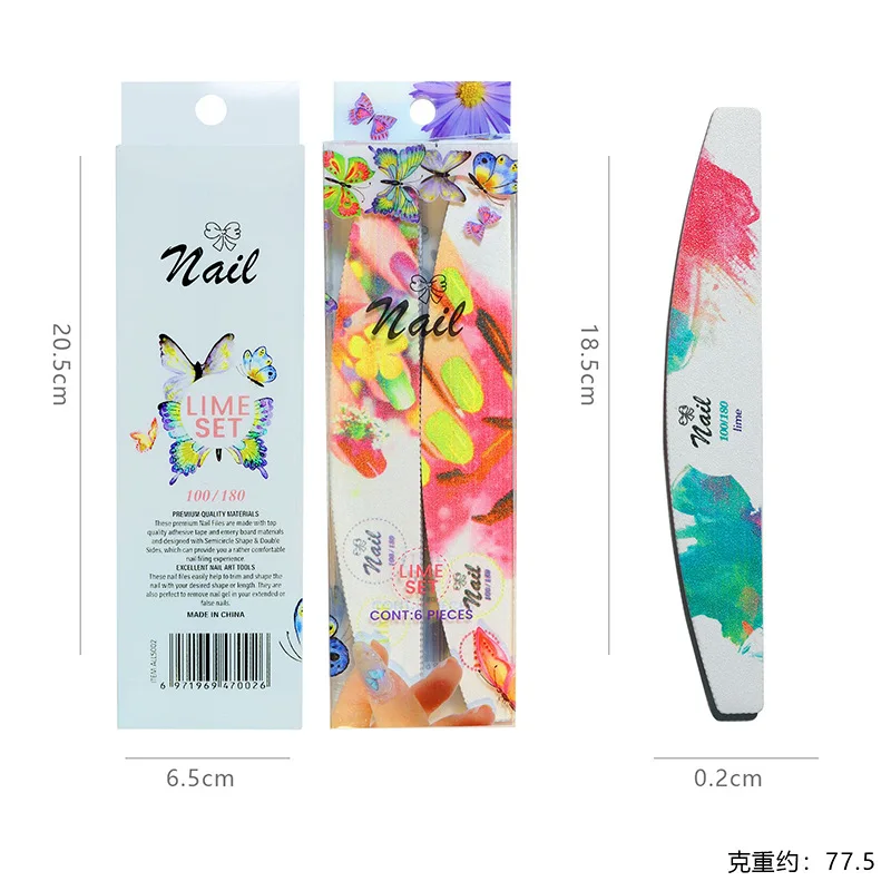New Arrival Christmas Series Nail File Flowers Pattern Nail Files Set Double-sided Sanding Strip for Manicure