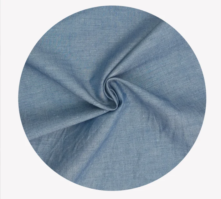Eco-friendly shirts composed of 50% Linen 50% Polyester fabric