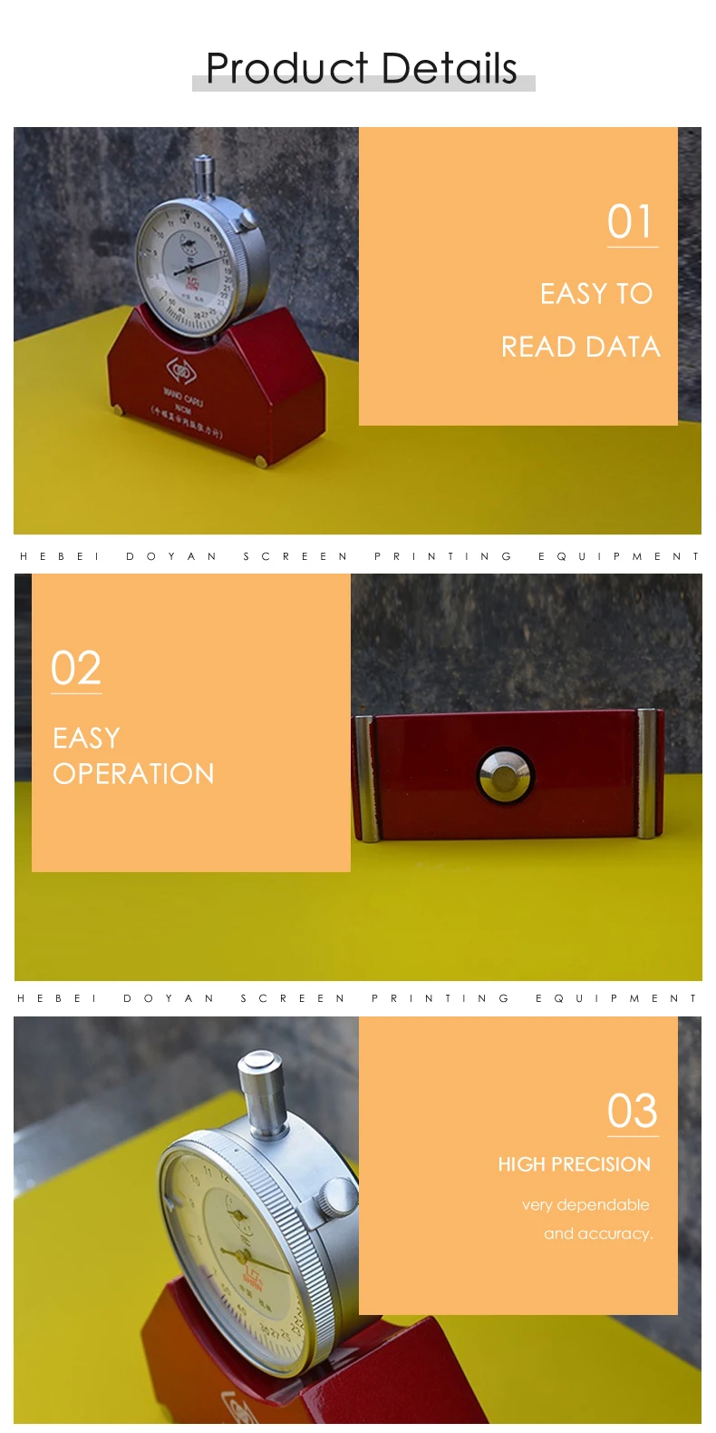 Silk screen printing frame tension meter