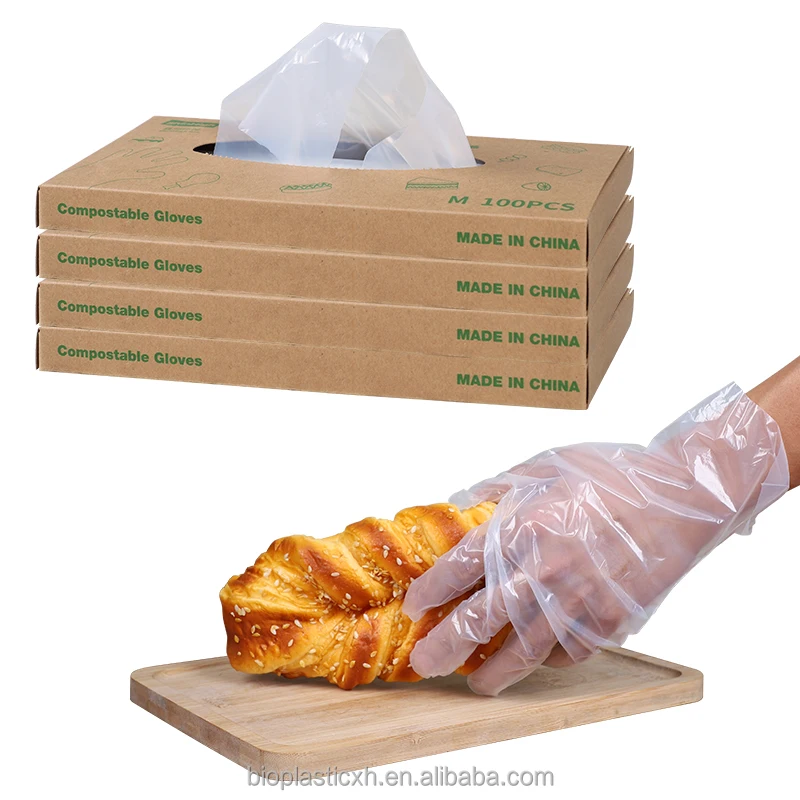 Factory biodegradable custom individually packaged pairs of disposable compostable gloves