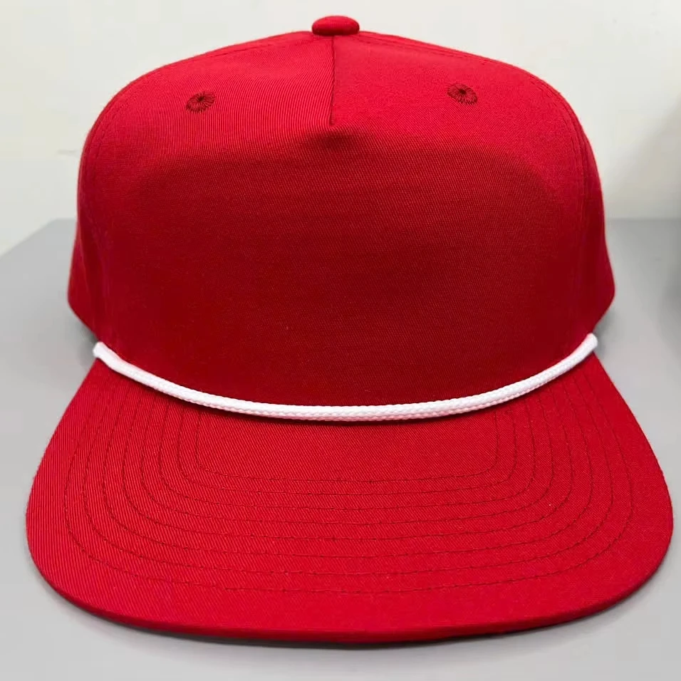 Performance Rope 5 Panel Semi-Structured Snapback Hats Adjustable Ri256 Trucker High Quality Gorras Caps For Hunting And Fishing