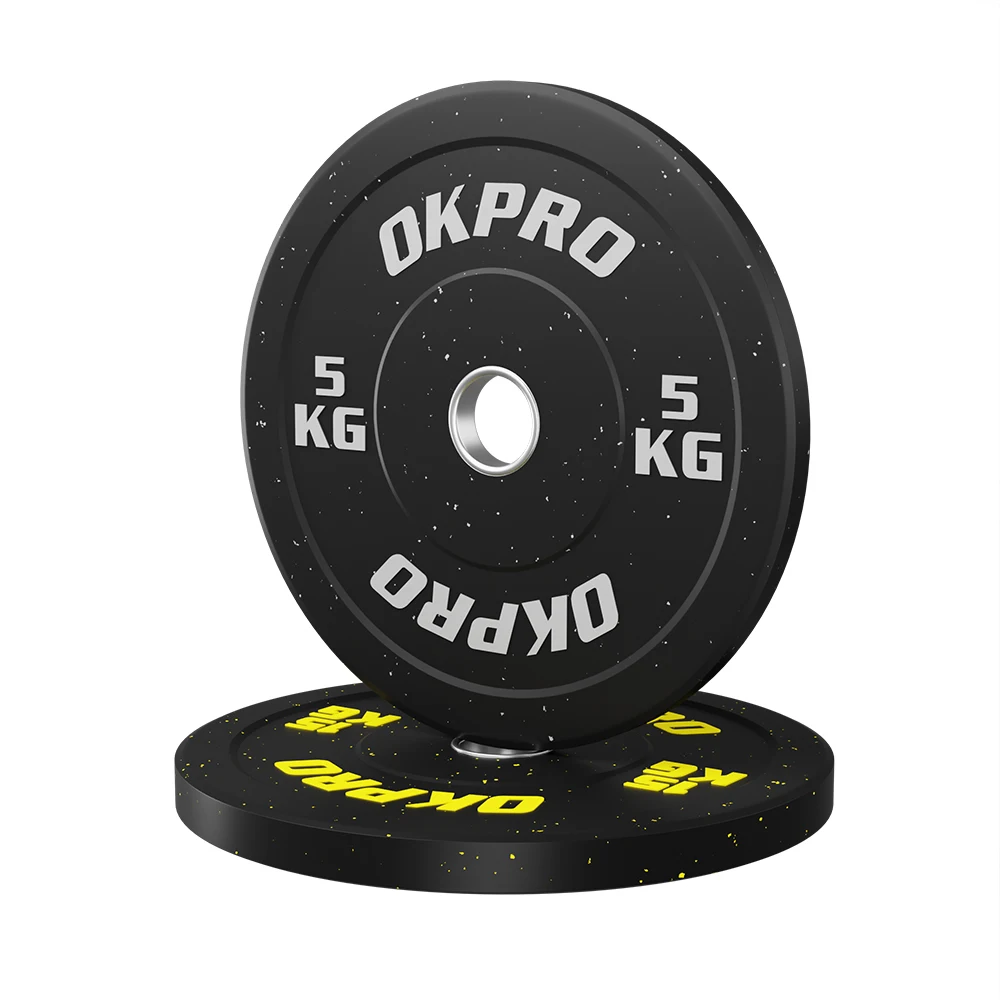 OKPRO Cheap gym equipment weightlifting High temp weight plates crumb rubber bumper plate lbs