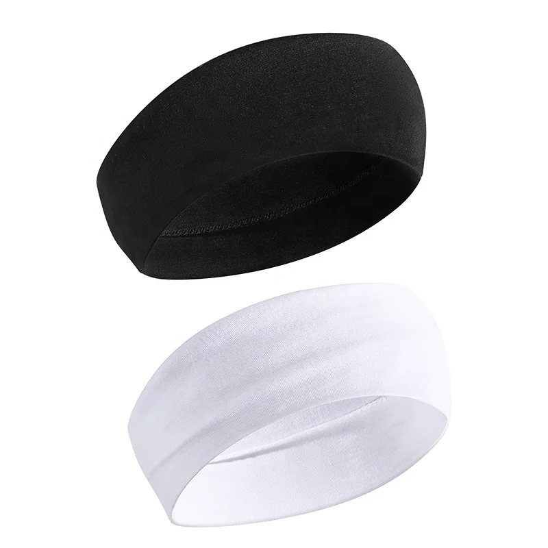 1 set black white gray cotton headband women sports yoga hair band spa sweat absorbing elastic headbands