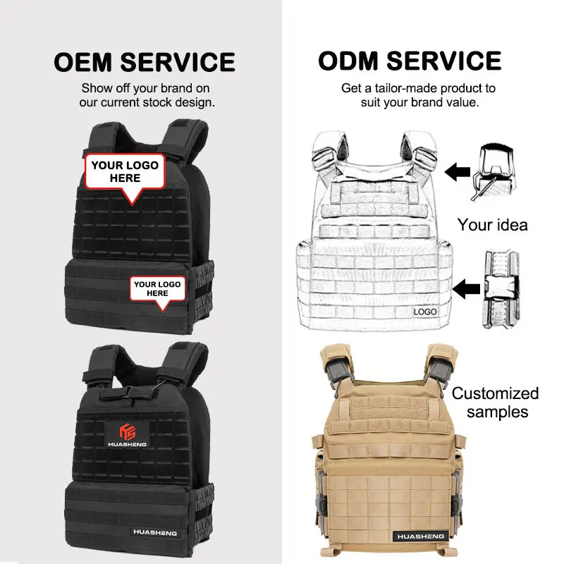 Huasheng Oxford Fitness Plate Carrier Gym Weighted Vest Tactical Cross fit Weight Vest