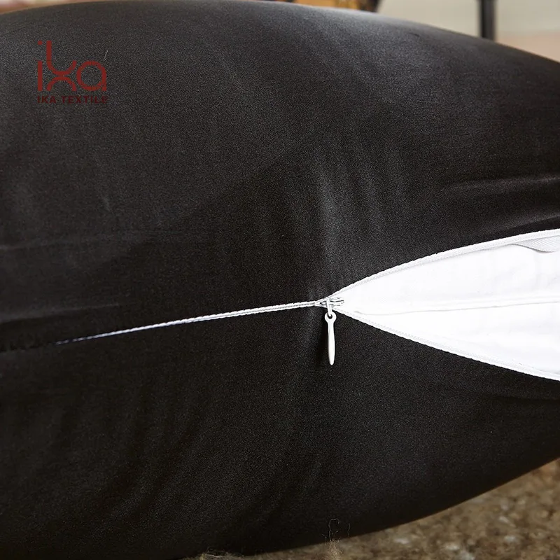 Black 22mm Queen Size Plain Dye Silk Satin Anti Aging Soft Pillow Case Cover Luxury