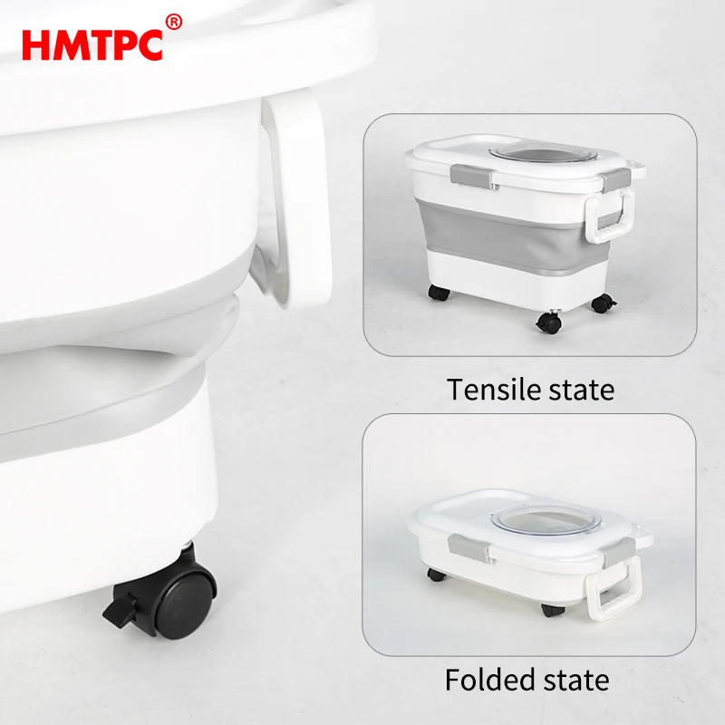 Large Capacity Hot Selling PP TPR Material Portable Folding Pet Food Storage Box Factory Wholesale Dogs Cats Fish Water