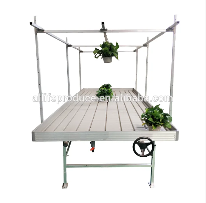 Movable Seed Tray Hydroponic Rolling Bench Ebb And Flow Table