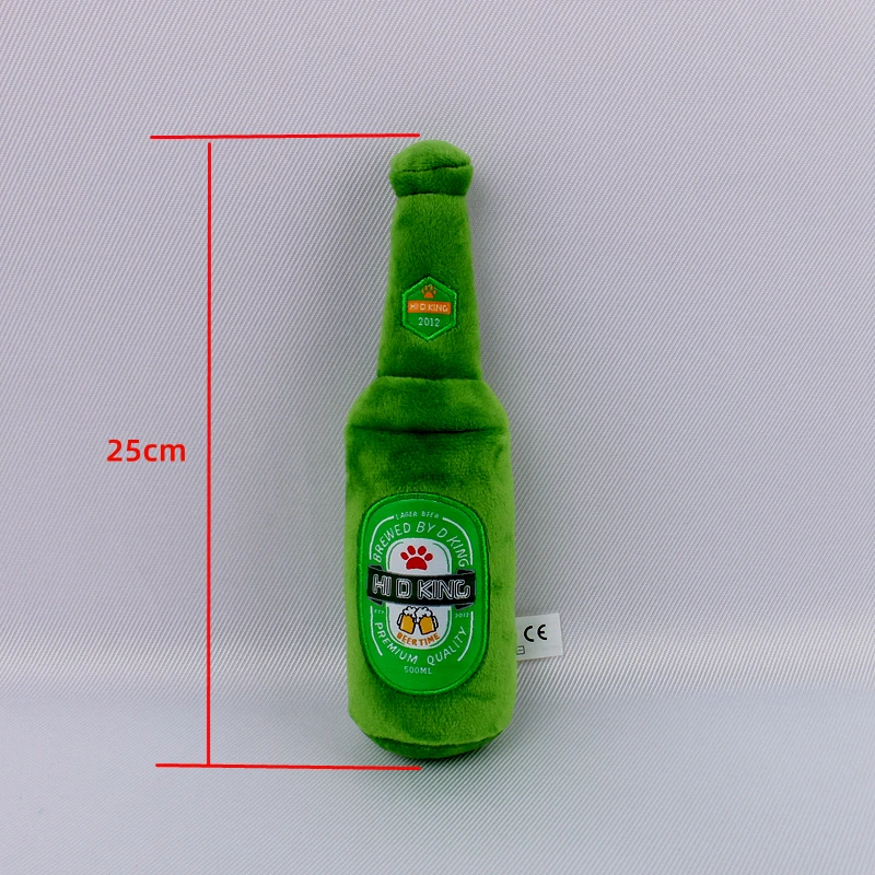 
Best Funny Beer Bottle Plush Dog Toy for Pet product factory 