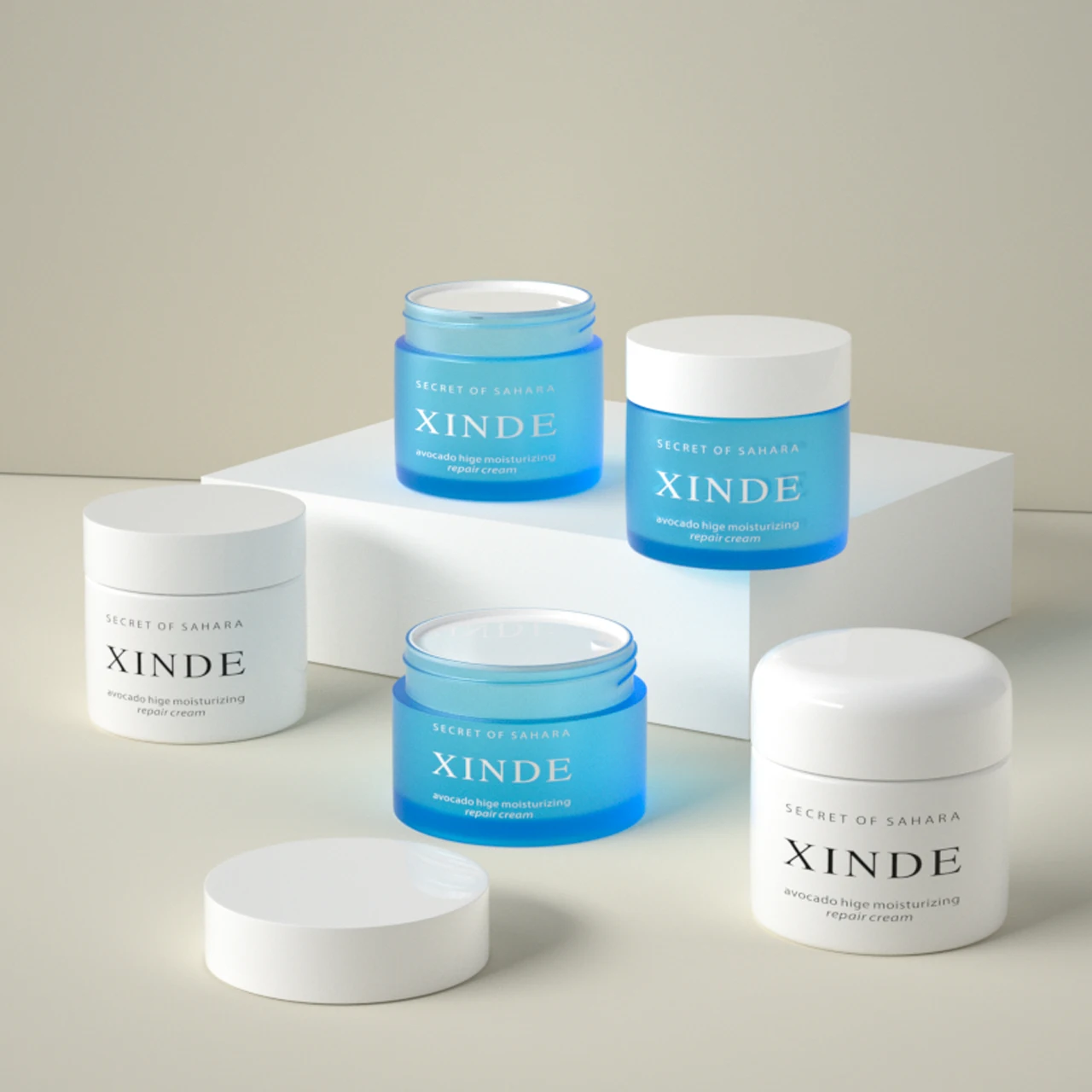 Xinde OEM ODM прямые продажи с завода 50 г мл белая Роскошная маска для ухода за кожей лица пустой контейнер косметики банка крема