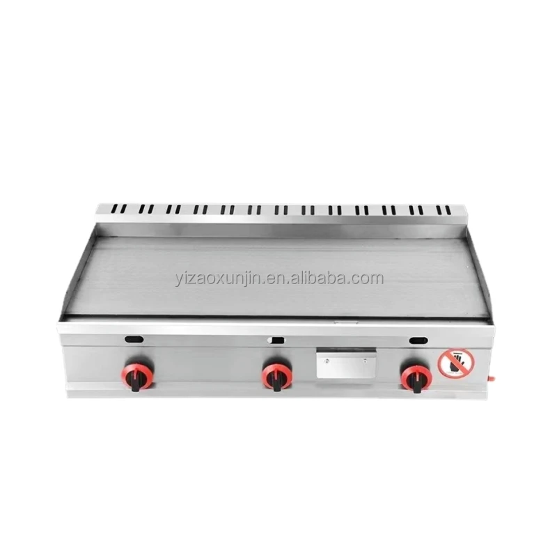 Best selling 82cm long barbecue grill with 3 burners baking tray gas stove