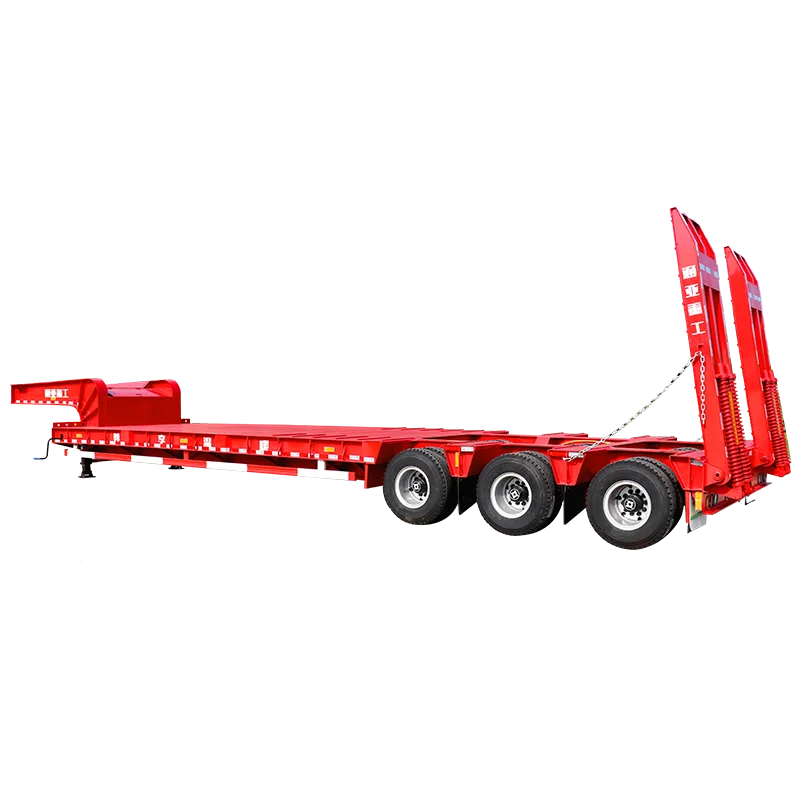 3/4 низкорамный механической обработывающий LOWBOY грузовик прицепа 50Ton-100Ton «гусиная шея» типа