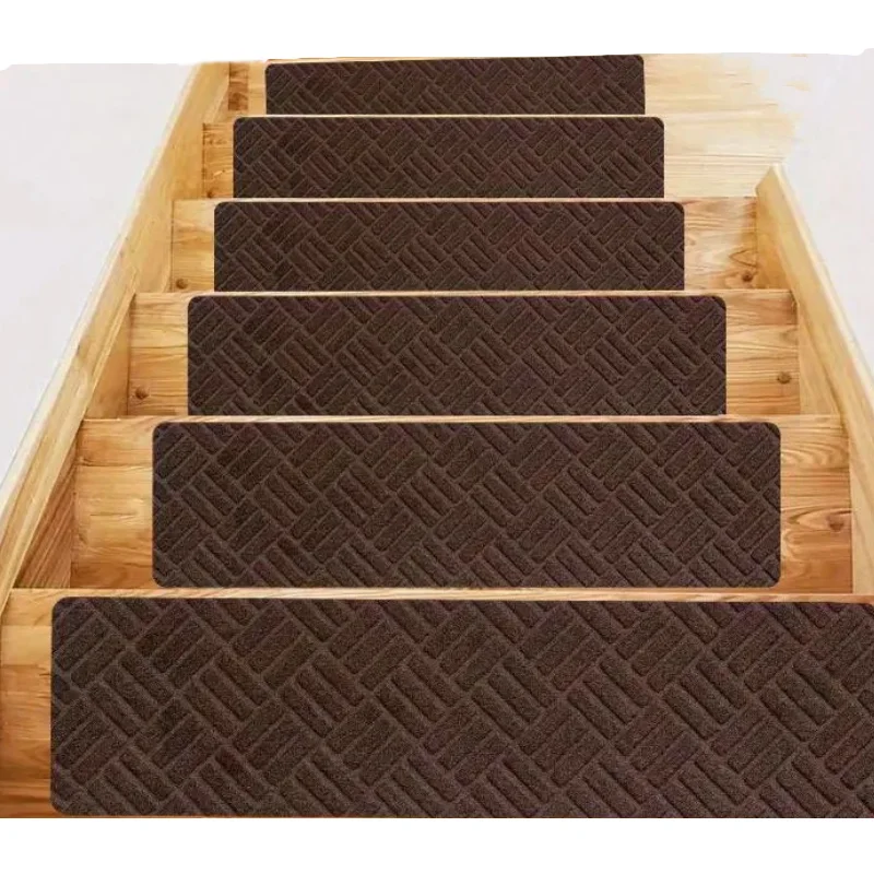 15 PCS Stair Tread Carpet Set of 15 Non-Slip Stair Tread Mats for Wooden Steps Indoor Outdoor Stair Tread