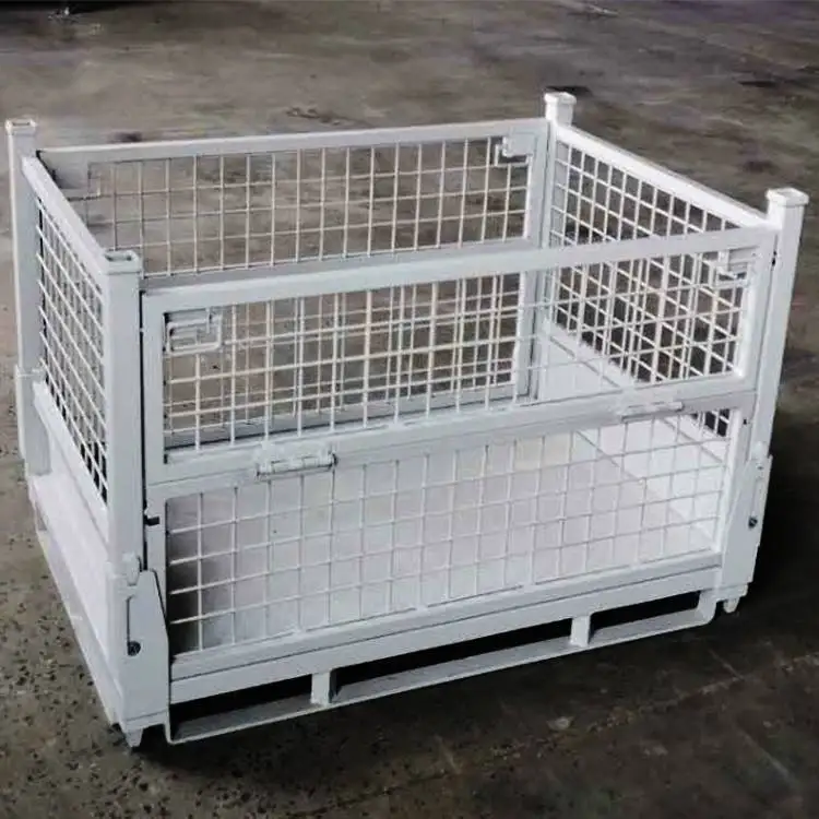 High quality collapsible metal stackable storage steel wire pallet container gitterbox for sale
