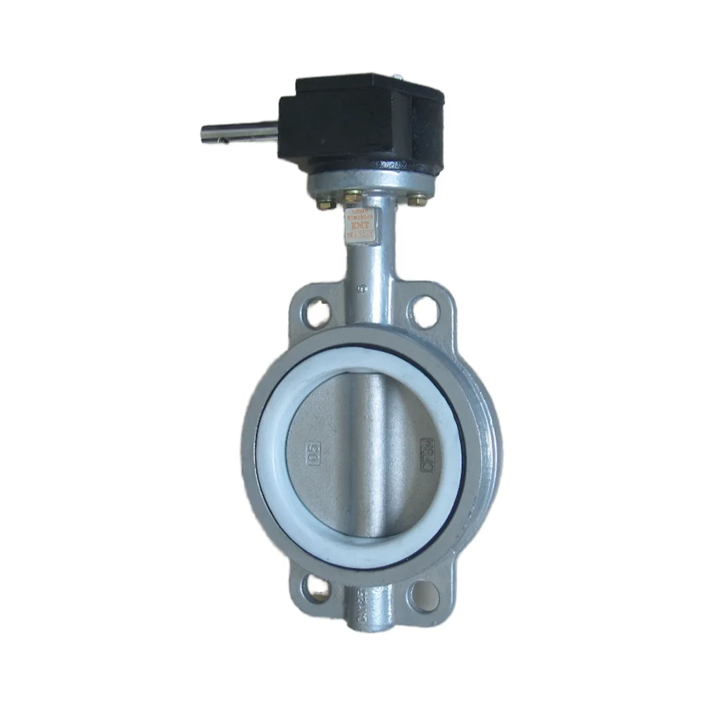 High Quality Manual Control Stainless Steel Wafer Butterfly Valve for Water Gas Oil and Acid at High Temperatures