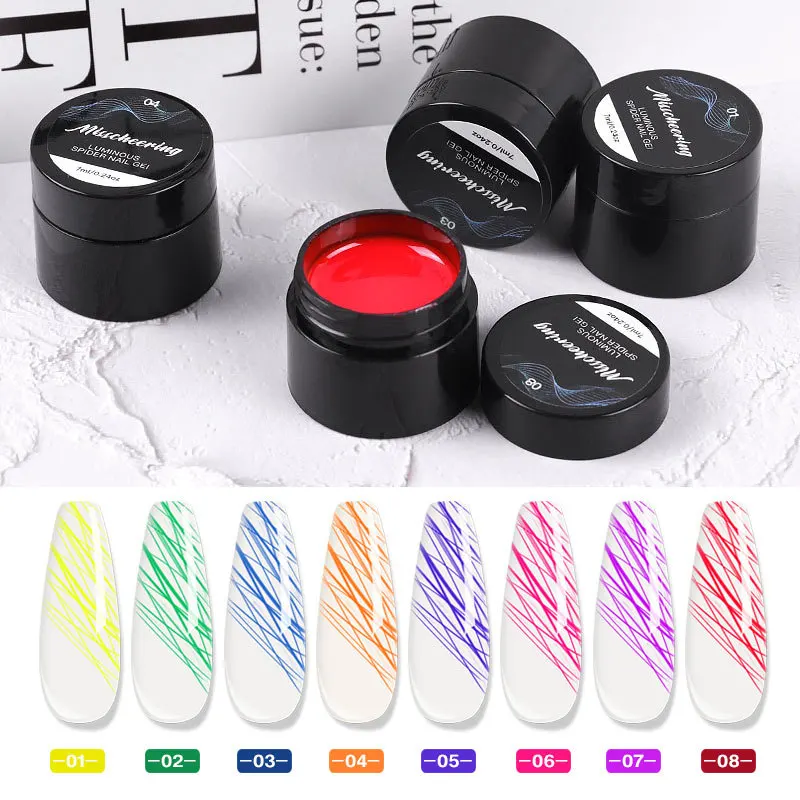 Neiss OEM Free Label Design Wire Drawing Uv Spider Gel for Line Elastic Nail Art Paint Drawing Spider Gel Liner Nail Art