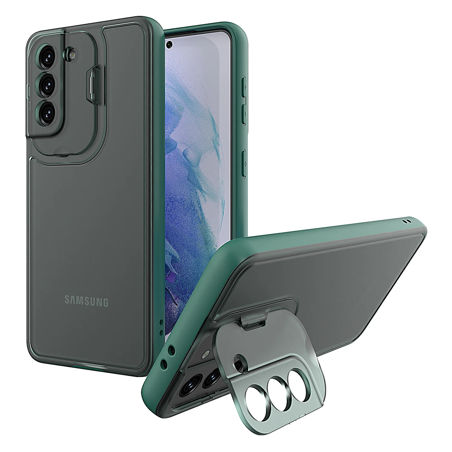 Factory Hot Sale Mobile Phone Bag Folding Kickstand Camera Protection Mobile Cover 2 In 1 Phone Case For Samsung Galaxy S22