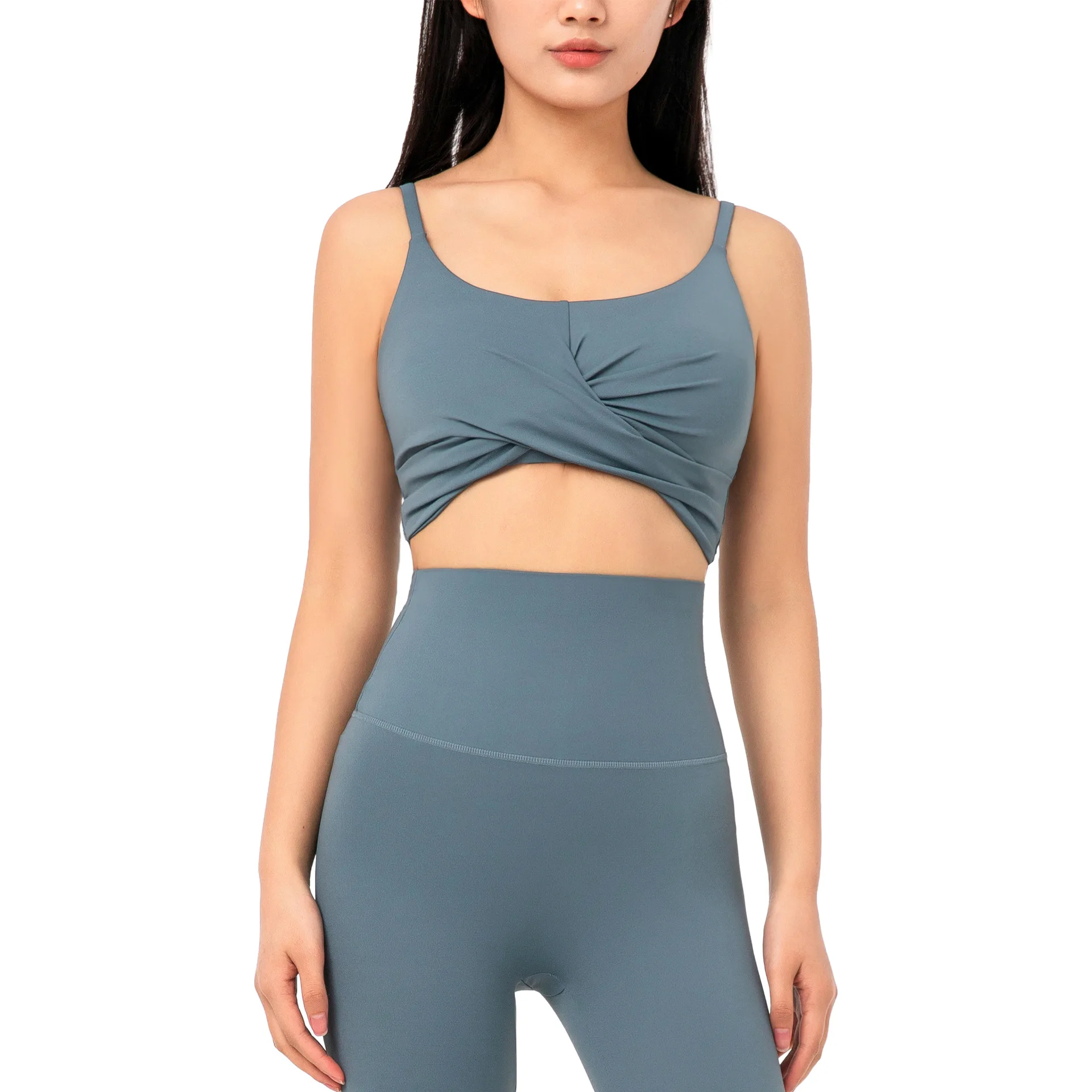 2024 New version slimming sports bra small sling nude sports bra underwear wrapped beauty design yoga