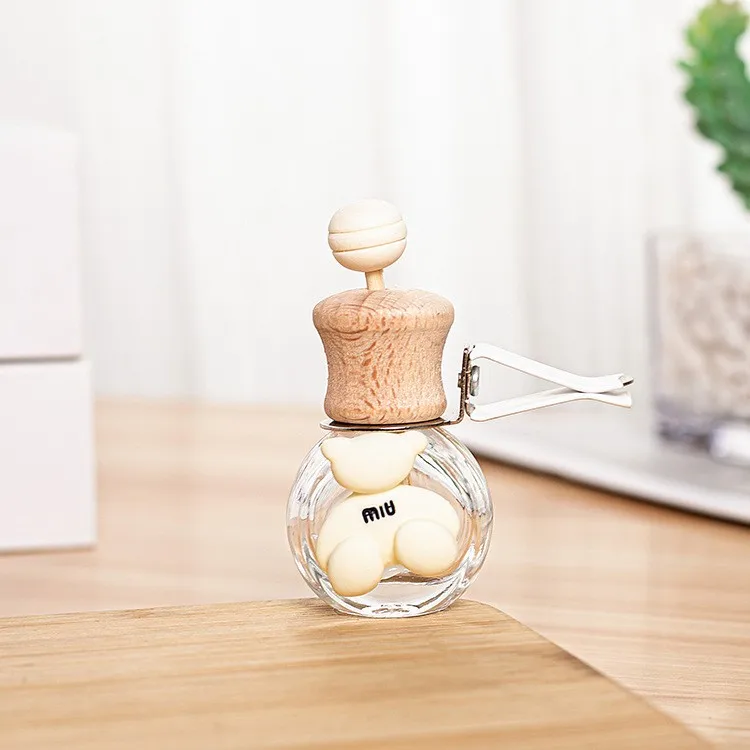 Hot sale clear 10ml portable small device car perfume glass bottle Auto Fragrance Aromatherapy Diffuser