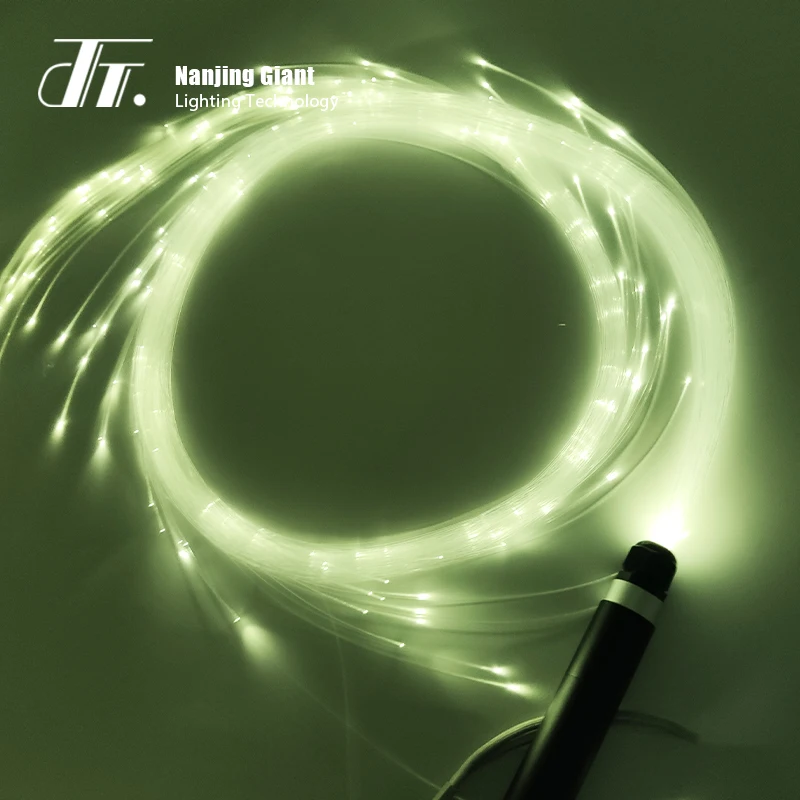 Stage performances easy installation USB rechargeable LED fiber optic dance whip