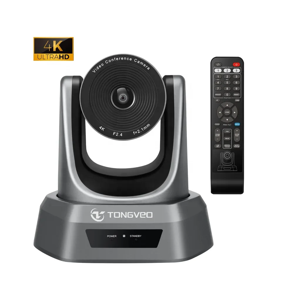 Недорогая PTZ-камера для конференц-связи Tongveo UHD 4K с фиксированным фокусом и пультом дистанционного управления