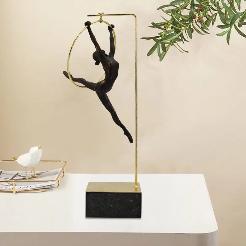 Resin gymnast ornaments art desktop modern home decoration
