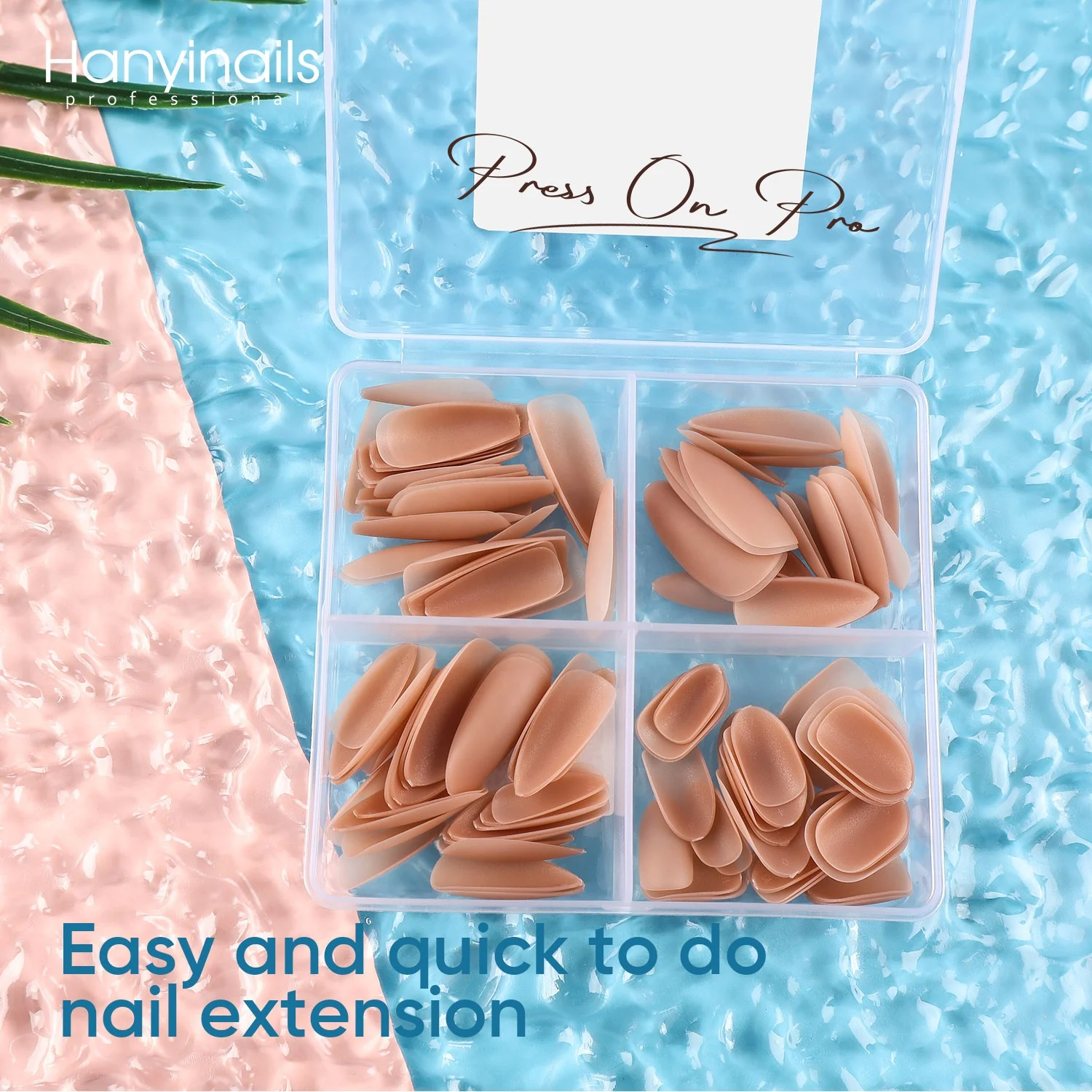 Hanyinails OEM Supplies Nail Beauty High Quality kit nails gel x tips coffin designed press on nails with packaging box