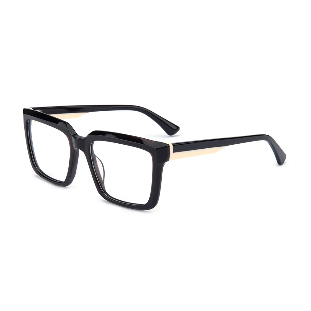 OEM Private Label Fashion Big Square Black Women Men Glasses Frame Acetate Laminated Eye Glasses For Men